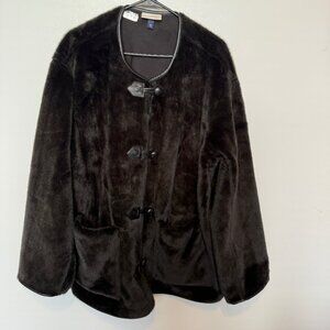 NWT Universal Thread Black Faux Fur Jacket Size XXL
